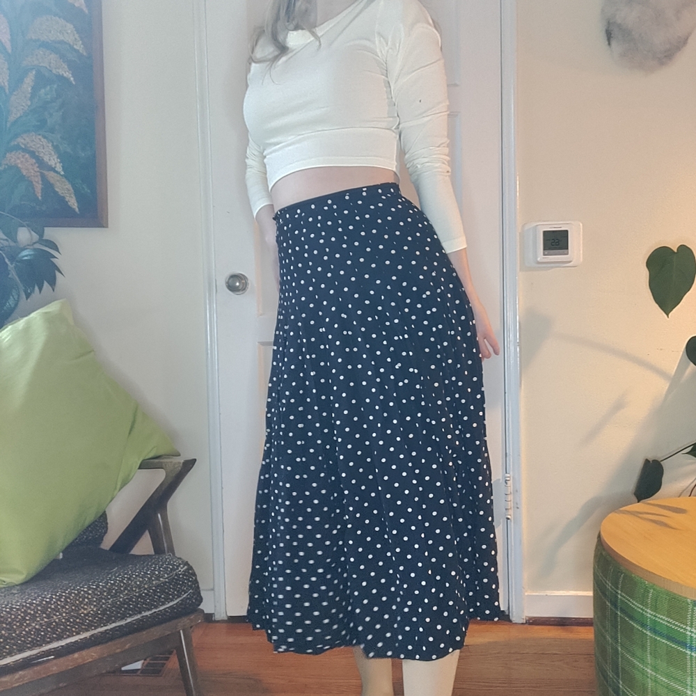 Vintage Ann Taylor Rayon Polkadot Skirt